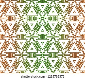 Green, brown color vector cover in geometric style. Seamless pattern. Modern template for page, background, banner.