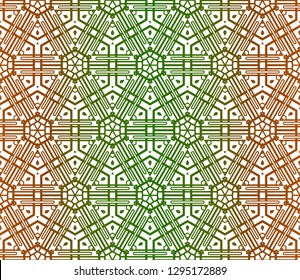 Green, brown color vector cover in geometric style. Seamless pattern. Modern template for page, background, banner.