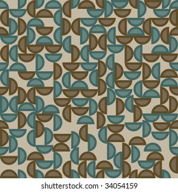 Green and brown half polka dots seamless background pattern