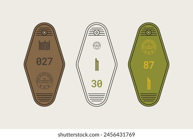 Green Brown Hotel Keychain Vector