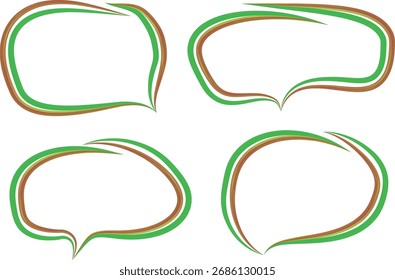 green brown lines colorful abstract hand drawn speech bubbles