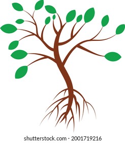 Icono de árbol de naturaleza verde y marrón