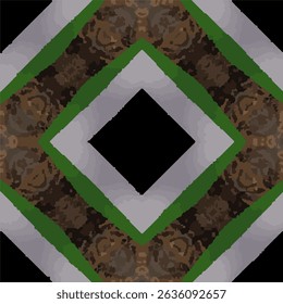 Green Brown Paisley Pattern Vector