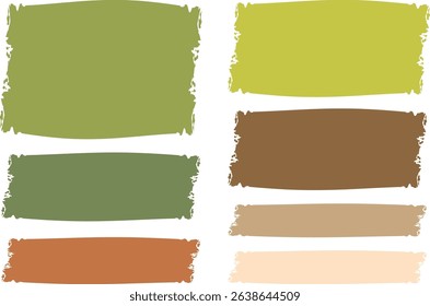 green brown palette abstract brush strokes text box banners