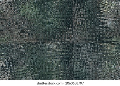 Green and brown seamless abstract vector fractals texture. Geometric repeating pattern with ovals, circles and zigzags
