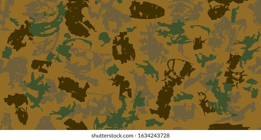 Green and brown Seamless spotted texture. Abstract seamless background. Abstraction. Futuristic background.