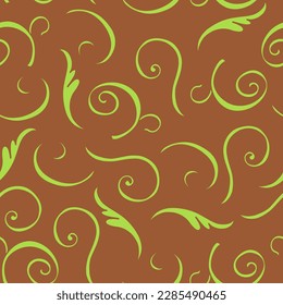 Patrón de fondo transparente del vector de Swirls verde y marrón