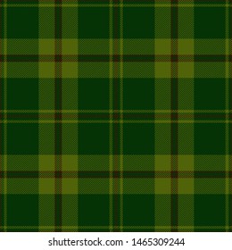 Green and brown tartan plaid. Scottish textile pattern.