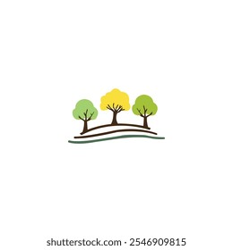 A green and brown tree vector logo design
