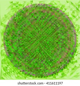 Green brown triangle circle abstract background