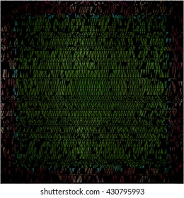 Green brown triangle on black abstract background