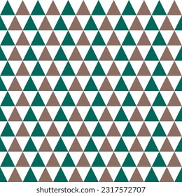 Green and brown triangle pattern background. Triangle pattern background. Triangle background. Seamless pattern. for backdrop, decoration, Gift wrapping