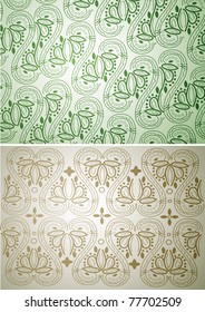 Papel pintado verde y marrón.