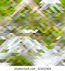 Green, brown and white triangles abstract geometry pattern. Can be used as a website background. Vector