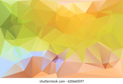 Green brown yellow horizontal abstract background. Low polygonal gradient vibrant pattern. Vector illustration. Lowpoly texture backdrop.