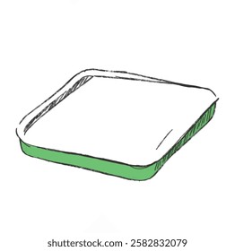 A green brownie tray perfect for small business designs, bakery branding, and culinary marketing. Great for adding a touch of color to your packaging and logos.