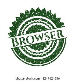 Green Browser rubber grunge stamp