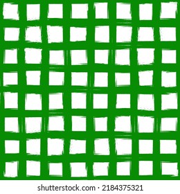 Fondo blanco de pincel verde a cuadros.