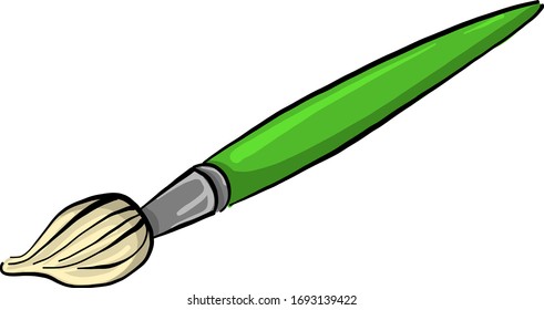 Green brush, illustration, vector on white background