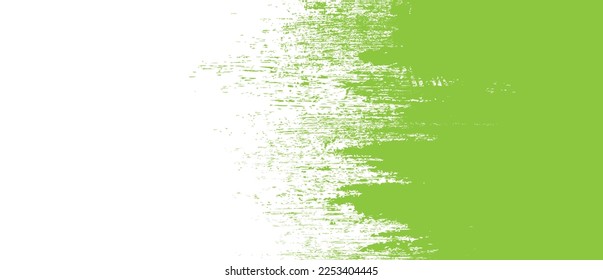Fondo del trazo de pincel verde. Tinta verde salpicada sobre el fondo. Fondo de pincel para papel de pared, plantilla de bandeja de pintura, banner de suciedad, diseño de acuarela, textura sucia. Fondo de pincel de moda, vector