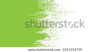 Green brush stroke background. Green ink splash on backdrop. Brush background for wallpaper, paint splatter template, dirt banner, watercolor design, dirty texture. Trendy brush background, vector