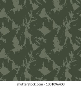 Green Brush Stroke Camouflage abstract seamless pattern background suitable for fashion textiles, graphics