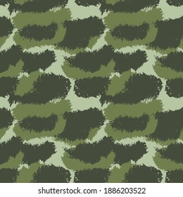 Green Brush Stroke Camouflage abstract seamless pattern background suitable for fashion textiles, graphics