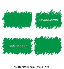 green brush stroke frame set. flat abstract background for text. design element. rectangle shape.