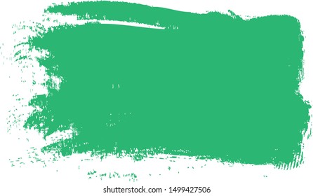 Green brush stroke isolated on white background. Brush stroke for green ink paint, grunge backdrop, dirt banner, watercolor design and dirty texture. Creative art concept. vector illustration.