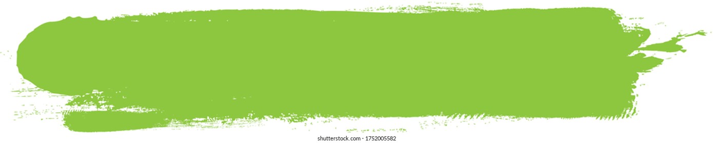 Green brush stroke isolated on white background. Trendy brush stroke for green ink paint, grunge backdrop, dirt banner, watercolor design and dirty texture. Brush stroke vector illustration