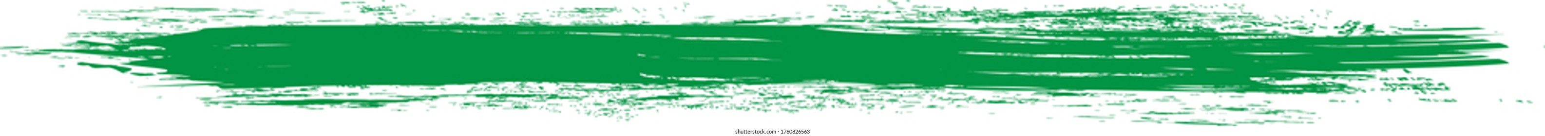Golpe de pincel verde aislado sobre fondo blanco. Pinza de pincel de moda para pintura de tinta verde, fondo de fondo de grunge, banner de suciedad, diseño de acuarela y textura sucia. Ilustración vectorial de pincel