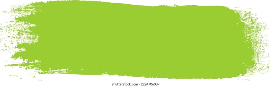 Golpe de pincel verde aislado en el fondo. Vector de trazo de pincel para pintura de tinta verde, elemento de diseño de grunge, banner de suciedad, diseño de acuarela, textura sucia. Icono de pincel de moda, ilustración vectorial