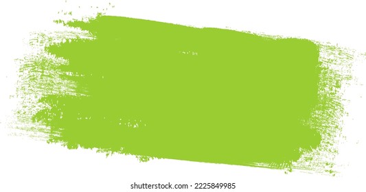 Green brush stroke isolated on background. Paint brush stroke vector for green ink paint, grunge design element, dirt banner, watercolor design, dirty texture. Trendy brush stroke, vector illustration