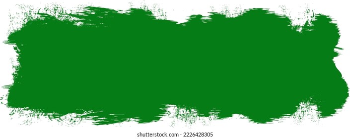 Green brush stroke isolated on background. Paint brush stroke vector for green ink paint, grunge design element, dirt banner, watercolor design, dirty texture. Trendy brush stroke, vector illustration