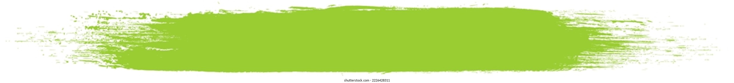 Green brush stroke isolated on background. Paint brush stroke vector for green ink paint, grunge design element, dirt banner, watercolor design, dirty texture. Trendy brush stroke, vector illustration