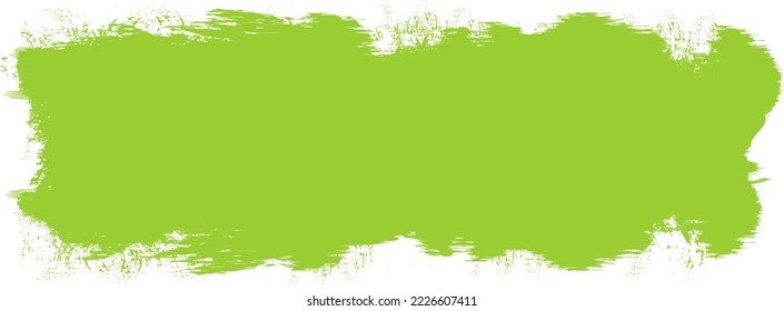 Golpe de pincel verde aislado en el fondo. Vector de trazo de pincel para pintura de tinta verde, elemento de diseño de grunge, banner de suciedad, diseño de acuarela, textura sucia. Icono de pincel de moda, ilustración vectorial