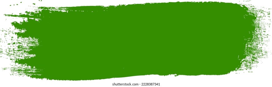 Green brush stroke isolated on background. Paint brush stroke vector for green ink paint, grunge design element, dirt banner, watercolor design, dirty texture. Trendy brush stroke, vector illustration