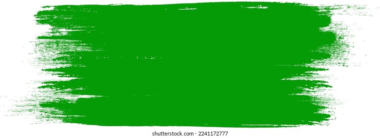 Green brush stroke isolated on background. Paint brush stroke vector for green ink paint, grunge design element, dirt banner, watercolor design, dirty texture. Trendy brush stroke, vector illustration