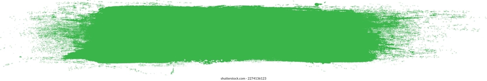 Golpe de pincel verde aislado en el fondo. Vector de trazo de pincel para pintura de tinta, elemento de diseño de grunge, banner de suciedad, diseño de acuarela, textura sucia. Icono de pincel de moda, ilustración vectorial