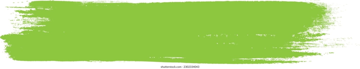 Grüner Pinselstrich einzeln auf Hintergrund. Pinselstrich, Pinselstrich-Vektorgrafik für Farbfarbe, Grunge-Design-Element, Schmutzbanner, Aquarell-Design, schmutzige Textur. Trendiger Pinselstrich, Vektorgrafik