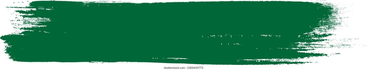 Green brush stroke isolated on background. Paint brush stroke vector for ink paint, grunge design element, dirt banner, watercolor design, dirty texture. Trendy brush stroke, vector illustration