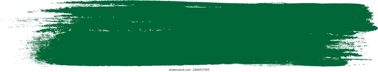 Green brush stroke isolated on background. Paint brush stroke vector for ink paint, grunge design element, dirt banner, watercolor design, dirty texture. Trendy brush stroke, vector illustration