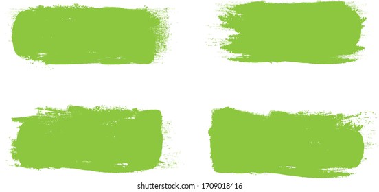 Trazo de brocha verde aislado en fondo blanco. Vector de trazo de pincel moderno para pintura de tinta verde, fondo de fondo de grunge, banner de suciedad, diseño de acuarela y textura sucia. Vector de trazo de pincel