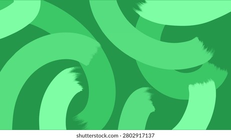 Green Brush Stroke Swirl Vector Background	
