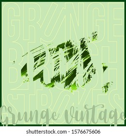 Green brush stroke and texture. Grunge vector abstract hand - painted element. Underline and border design.