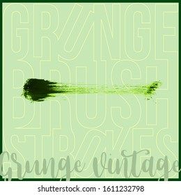Green brush stroke and texture. Grunge vector abstract hand - painted element. Underline and border design.