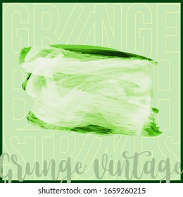 Trazo y textura de pincel verde. Grunge vectorial abstracto de la mano - elemento pintado. Diseño de subrayado y borde.