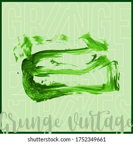Traje y textura de pincel verde. Grunge vector abstracto mano - elemento pintado. Diseño de subrayado y borde.