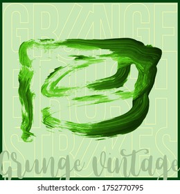 Traje y textura de pincel verde. Grunge vector abstracto mano - elemento pintado. Diseño de subrayado y borde.