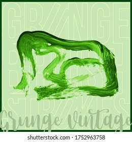 Grüner Pinselstrich und Textur. farbige, abstrakte, farbige Vektorgrafik - lackiertes Element. Unterstreichen und Grenzdesign.